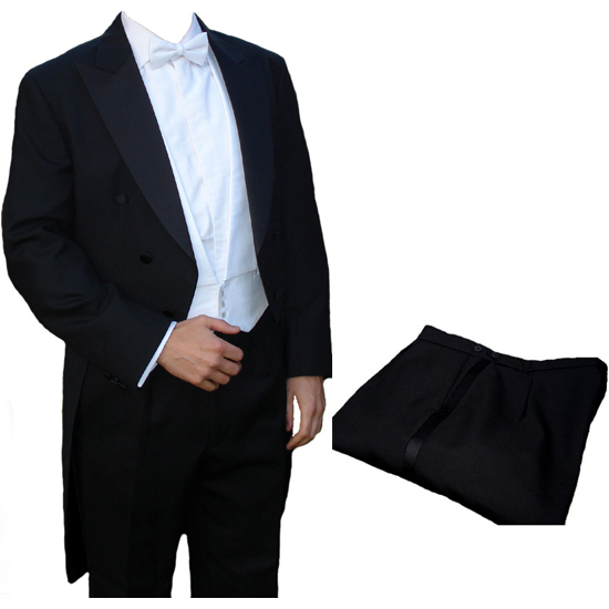 Poly-Wool White Tie Tailcoat & Trousers